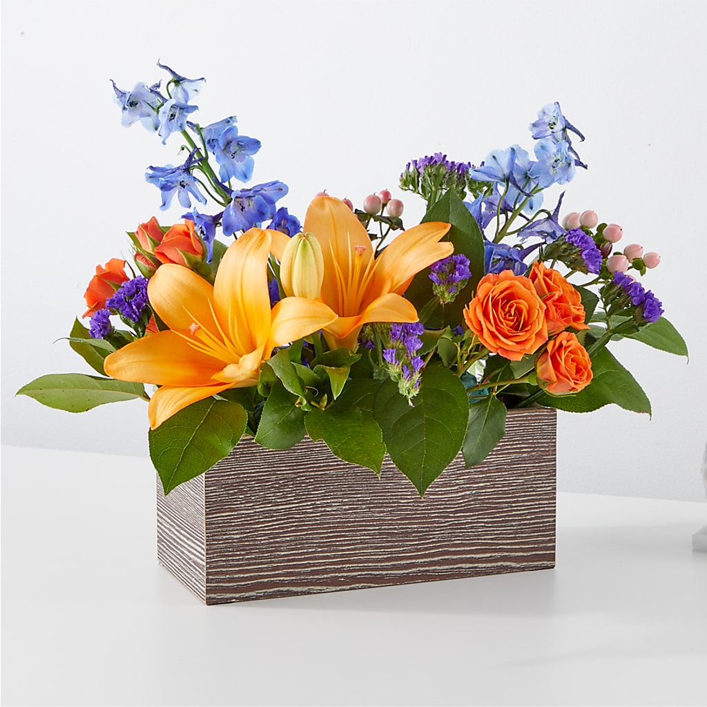 Radiant Citrus Box Bouquet – Carrs, Bellevue WA