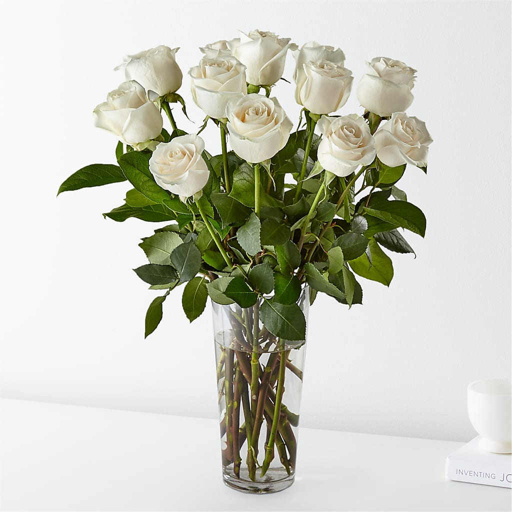 Long Stem White Rose Bouquet – Carrs, Bellevue WA