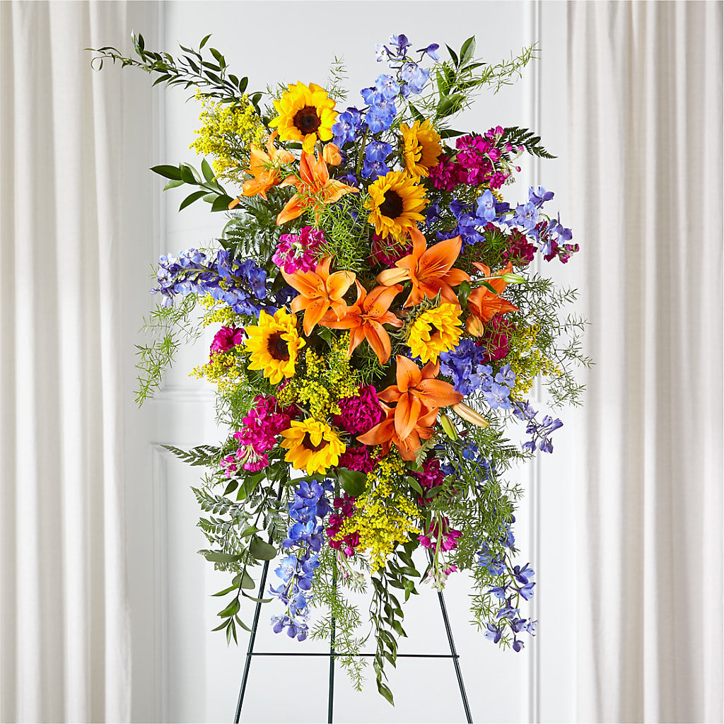 Sunlit Memories Standing Spray (Standard) – Carrs, Bellevue WA