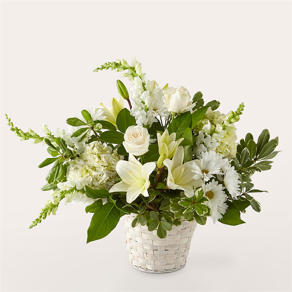 Ivory Elegance Floral Basket – Carrs, Bellevue WA