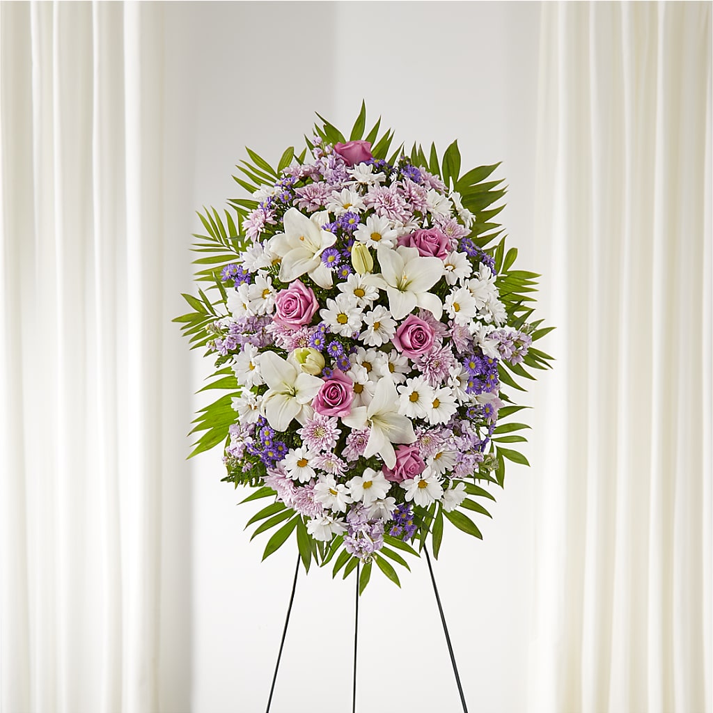 Surrounded by Love Standing Spray – Carrs, Bellevue WA