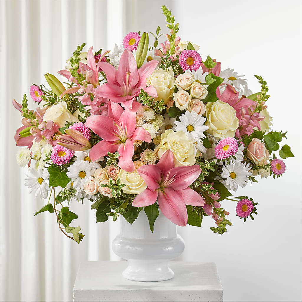 Empathetic Blooms Urn Arrangement – Carrs, Bellevue WA