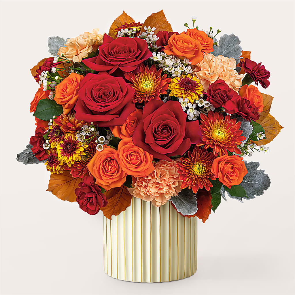 Merlot Bouquet with Ivory Vase – Carrs, Bellevue WA