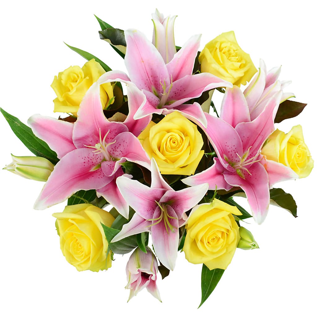 Debi Lilly Yellow Fragrant Rose Bouquet