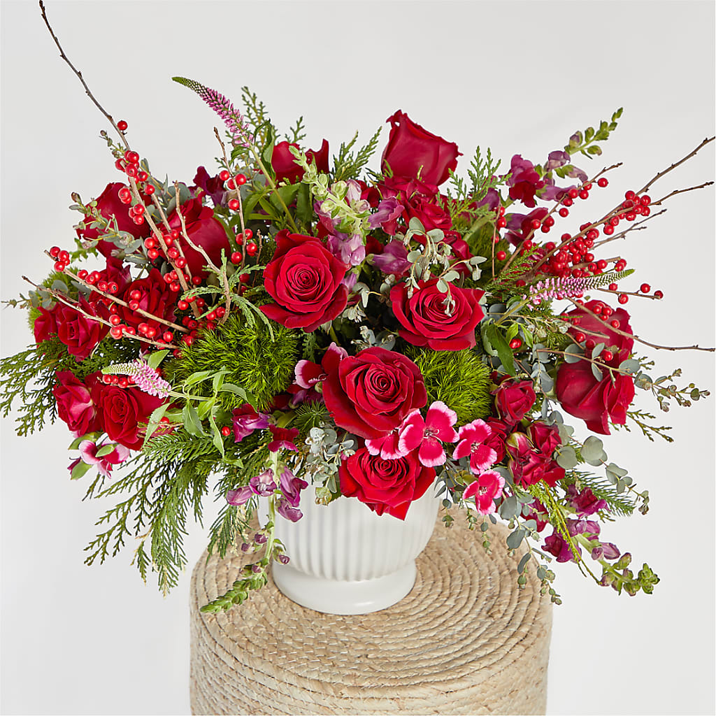 Big Red Bow Bouquet –  Carrs, Bellevue WA