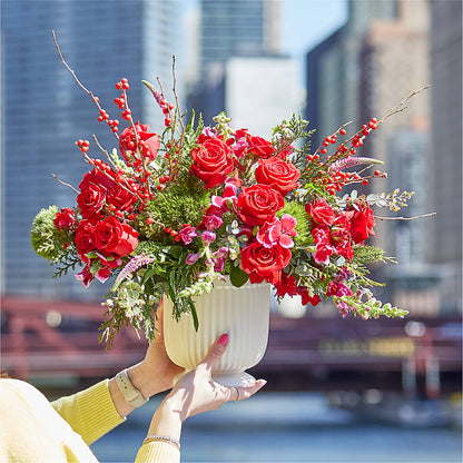 Big Red Bow Bouquet –  Carrs, Bellevue WA