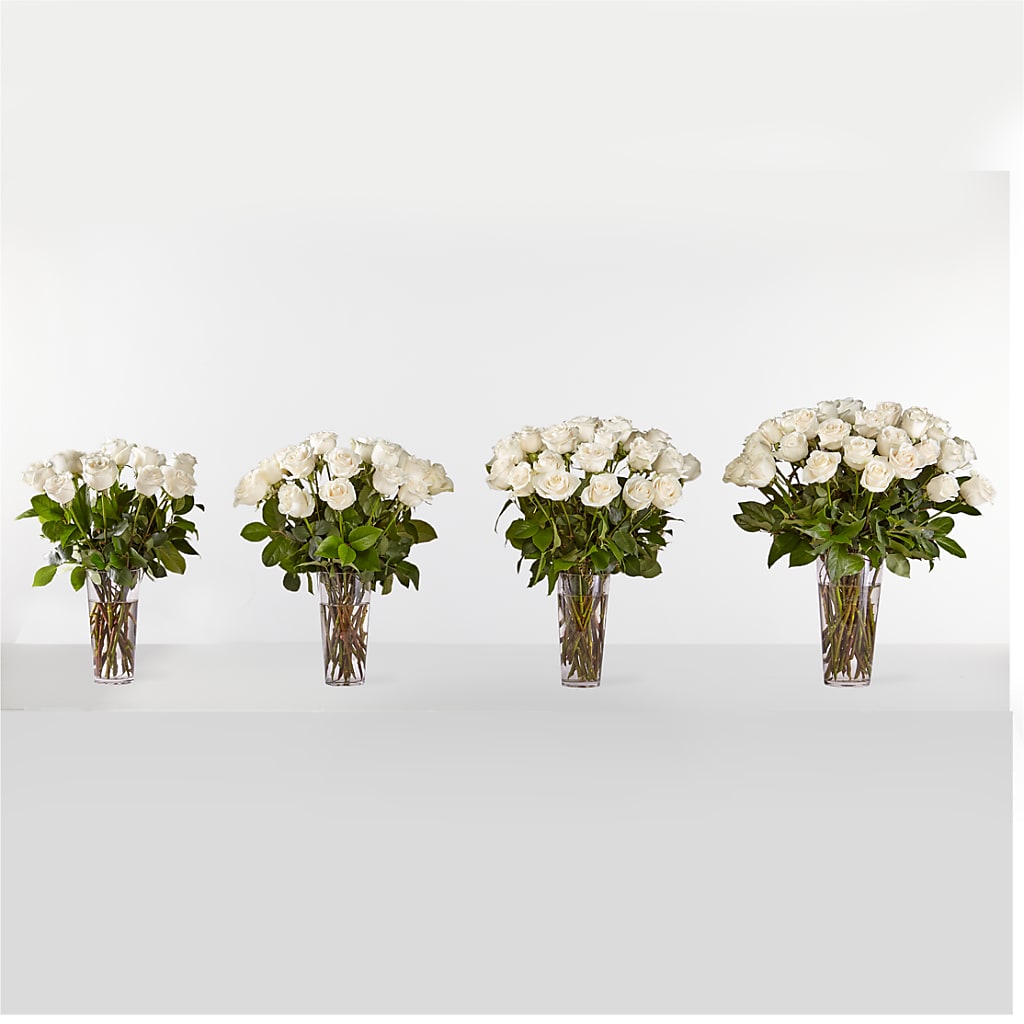 Long Stem White Rose Bouquet –  Carrs, Bellevue WA