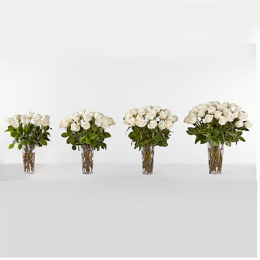 Long Stem White Rose Bouquet –  Carrs, Bellevue WA