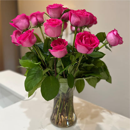 Long Stem Pink Rose Bouquet –  Carrs, Bellevue WA
