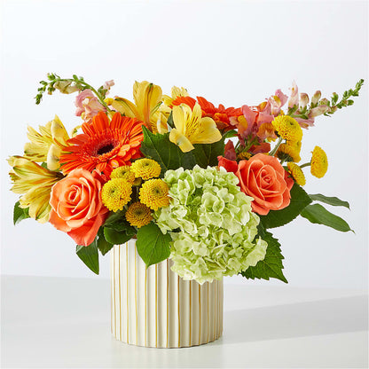 Autumn Sunshine Bouquet with Ivory Vase –  Carrs, Bellevue WA