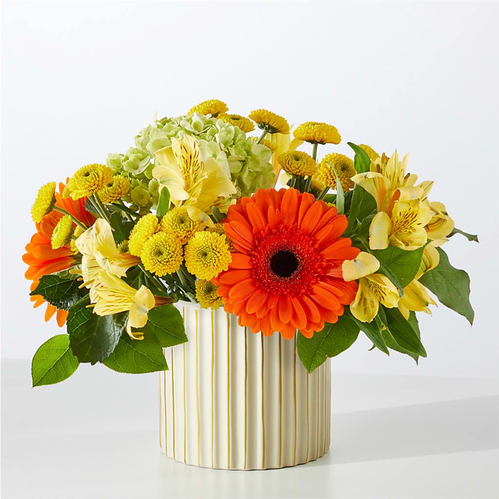 Autumn Sunshine Bouquet with Ivory Vase –  Carrs, Bellevue WA